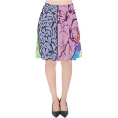 Brain Heart Balance Emotion Velvet High Waist Skirt by Sudhe