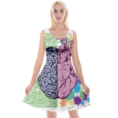 Brain Heart Balance Emotion Reversible Velvet Sleeveless Dress