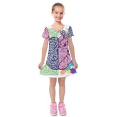 Brain Heart Balance Emotion Kids  Short Sleeve Velvet Dress