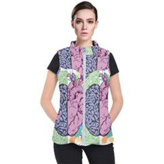 Brain Heart Balance Emotion Women s Puffer Vest by Sudhe