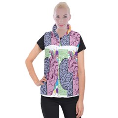 Brain Heart Balance Emotion Women s Button Up Vest by Sudhe