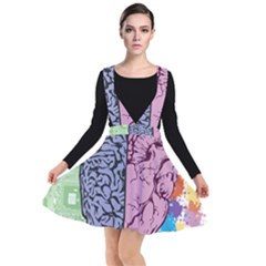 Brain Heart Balance Emotion Plunge Pinafore Dress by Sudhe