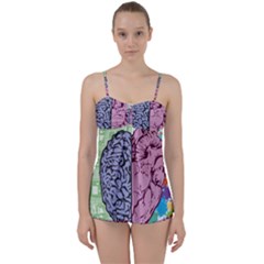 Brain Heart Balance Emotion Babydoll Tankini Set by Sudhe