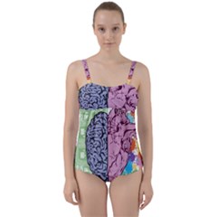 Brain Heart Balance Emotion Twist Front Tankini Set by Sudhe