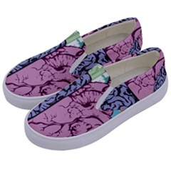 Brain Heart Balance Emotion Kids  Canvas Slip Ons by Sudhe