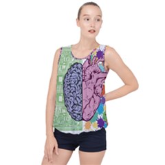 Brain Heart Balance Emotion Bubble Hem Chiffon Tank Top by Sudhe