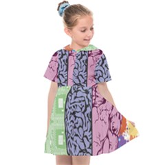 Brain Heart Balance Emotion Kids  Sailor Dress by Sudhe