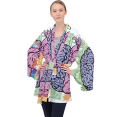 Brain Heart Balance Emotion Velvet Kimono Robe by Sudhe