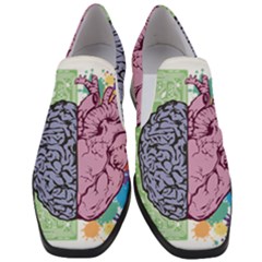 Brain Heart Balance Emotion Women Slip On Heel Loafers by Sudhe