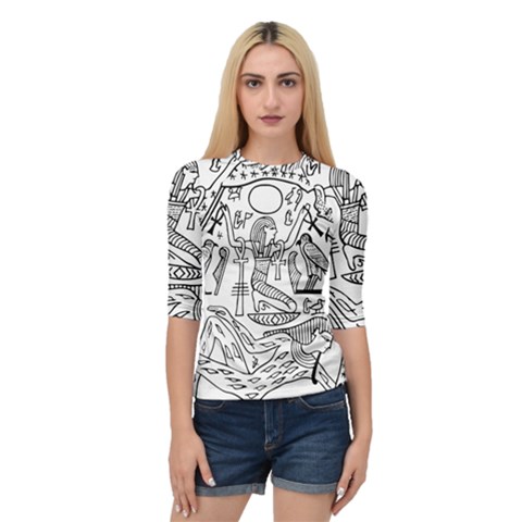 Egyptian Hieroglyphics History Seb Quarter Sleeve Raglan Tee by Sudhe