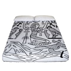 Egyptian Hieroglyphics History Seb Fitted Sheet (california King Size) by Sudhe