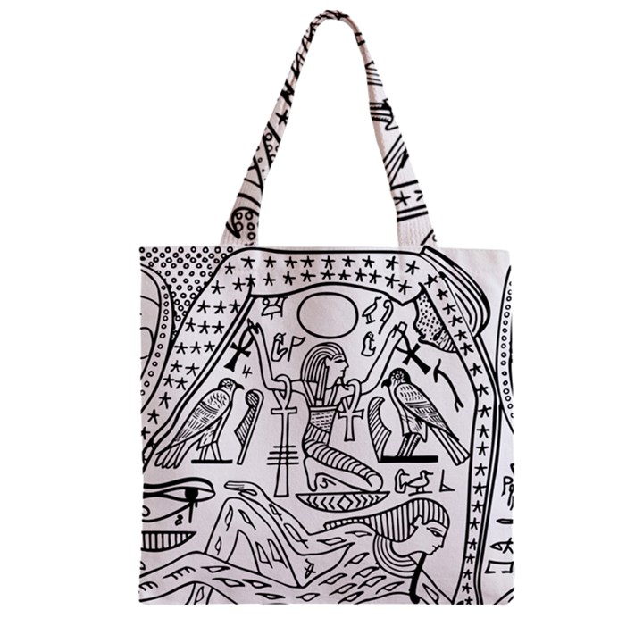 Egyptian Hieroglyphics History Seb Zipper Grocery Tote Bag