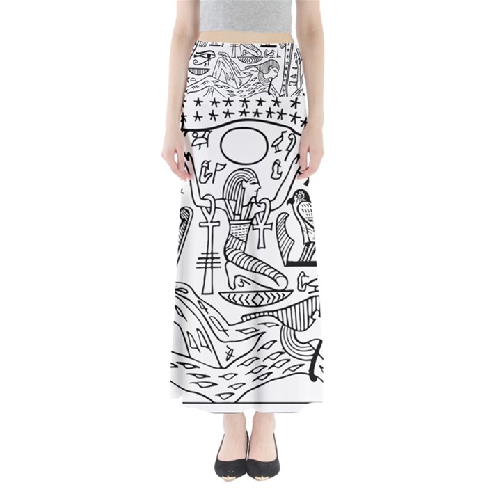 Egyptian Hieroglyphics History Seb Full Length Maxi Skirt