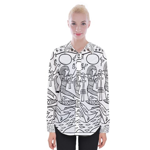 Egyptian Hieroglyphics History Seb Womens Long Sleeve Shirt by Sudhe