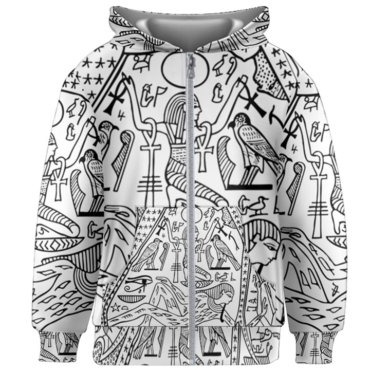 Egyptian Hieroglyphics History Seb Kids  Zipper Hoodie Without Drawstring