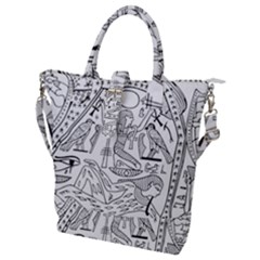 Egyptian Hieroglyphics History Seb Buckle Top Tote Bag by Sudhe