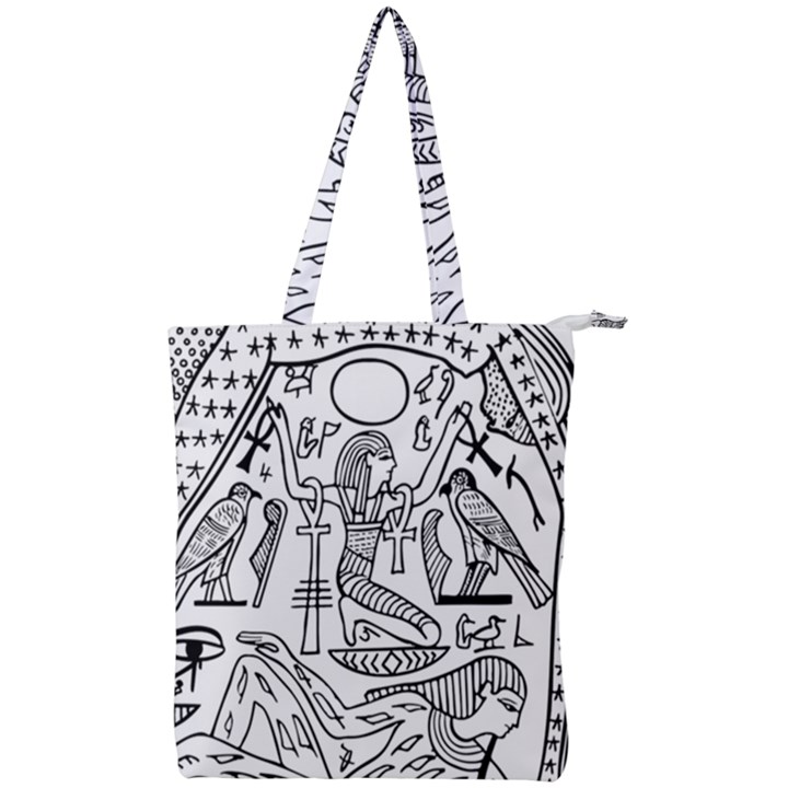 Egyptian Hieroglyphics History Seb Double Zip Up Tote Bag