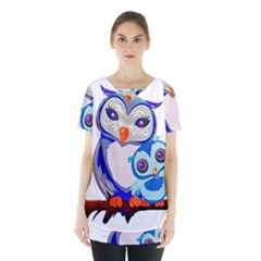 Owl Mother Owl Baby Owl Nature Skirt Hem Sports Top by Sudhe