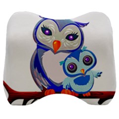 Owl Mother Owl Baby Owl Nature Velour Head Support Cushion by Sudhe