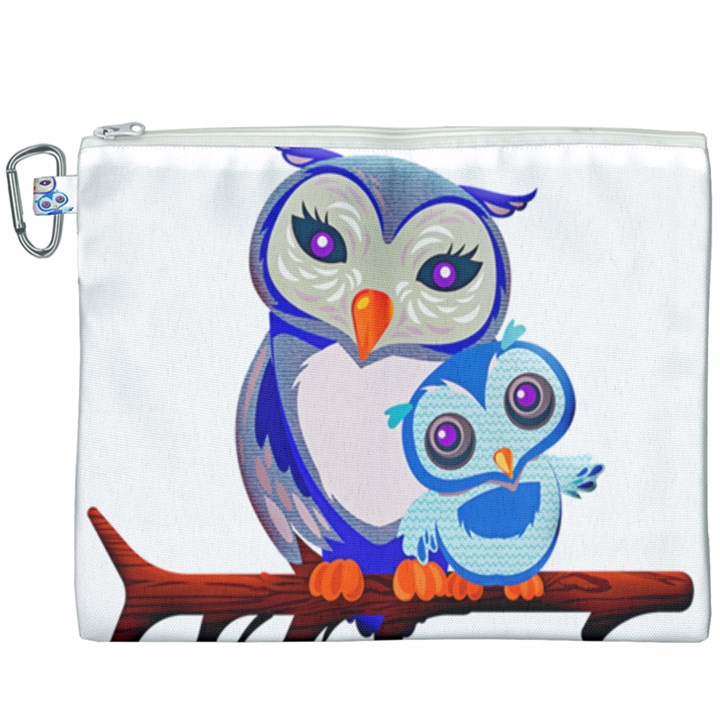 Owl Mother Owl Baby Owl Nature Canvas Cosmetic Bag (XXXL)