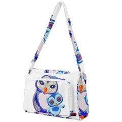 Owl Mother Owl Baby Owl Nature Front Pocket Crossbody Bag by Sudhe