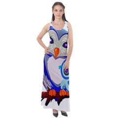 Owl Mother Owl Baby Owl Nature Sleeveless Velour Maxi Dress