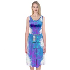 Tattoo Tardis Seventh Doctor Doctor Midi Sleeveless Dress by Sudhe