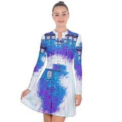 Tattoo Tardis Seventh Doctor Doctor Long Sleeve Panel Dress by Sudhe