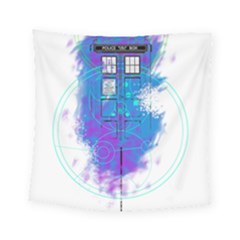 Tattoo Tardis Seventh Doctor Doctor Square Tapestry (small) by Sudhe