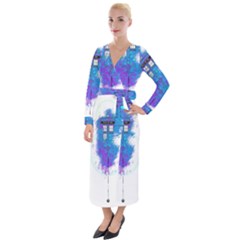 Tattoo Tardis Seventh Doctor Doctor Velvet Maxi Wrap Dress by Sudhe