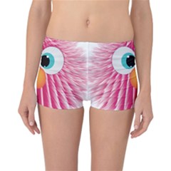 Bird Fluffy Animal Cute Feather Pink Reversible Boyleg Bikini Bottoms by Sudhe