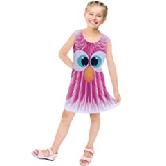 Bird Fluffy Animal Cute Feather Pink Kids  Tunic Dress by Sudhe