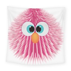 Bird Fluffy Animal Cute Feather Pink Square Tapestry (large) by Sudhe