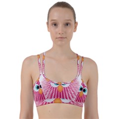 Bird Fluffy Animal Cute Feather Pink Line Them Up Sports Bra by Sudhe