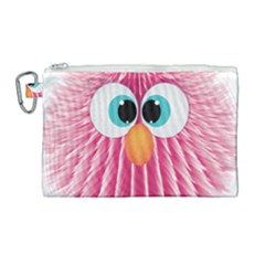 Bird Fluffy Animal Cute Feather Pink Canvas Cosmetic Bag (large)