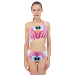 Bird Fluffy Animal Cute Feather Pink Spliced Up Two Piece Swimsuit by Sudhe