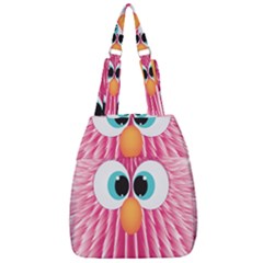 Bird Fluffy Animal Cute Feather Pink Center Zip Backpack by Sudhe