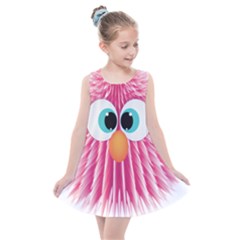 Bird Fluffy Animal Cute Feather Pink Kids  Summer Dress