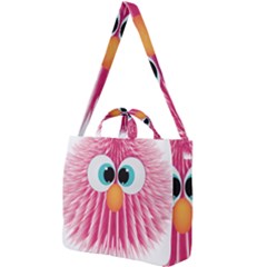 Bird Fluffy Animal Cute Feather Pink Square Shoulder Tote Bag by Sudhe