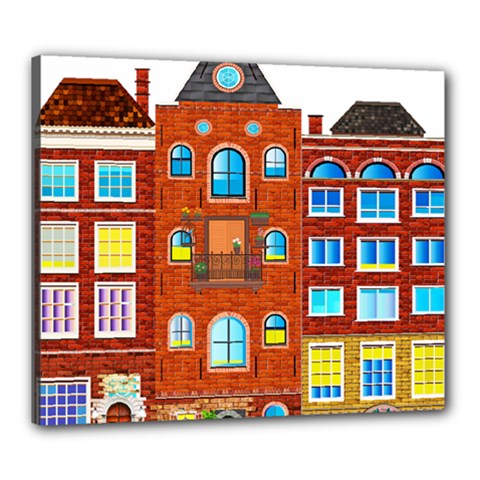 Town Buildings Old Brick Building Canvas 24  X 20  (stretched) by Sudhe