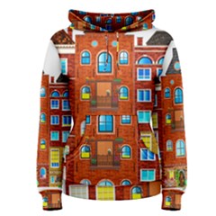 Town Buildings Old Brick Building Women s Pullover Hoodie by Sudhe