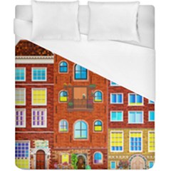 Town Buildings Old Brick Building Duvet Cover (california King Size) by Sudhe