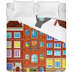 Town Buildings Old Brick Building Duvet Cover Double Side (california King Size) by Sudhe