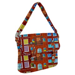 Town Buildings Old Brick Building Buckle Messenger Bag by Sudhe