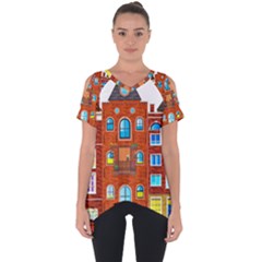 Town Buildings Old Brick Building Cut Out Side Drop Tee by Sudhe