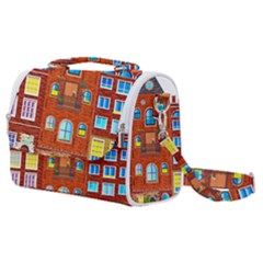 Town Buildings Old Brick Building Satchel Shoulder Bag by Sudhe