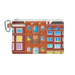 Town Buildings Old Brick Building Canvas Cosmetic Bag (medium) by Sudhe