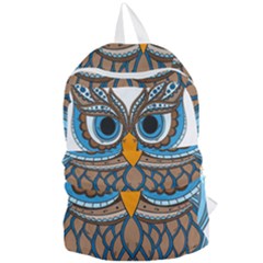 Owl Drawing Art Vintage Clothing Blue Feather Foldable Lightweight Backpack by Sudhe