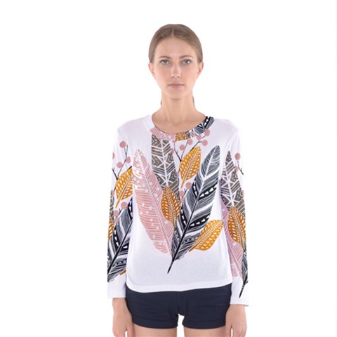 Feather Feathers Women s Long Sleeve Tee by Sudhe