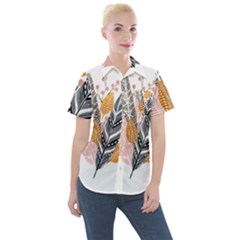 Feather Feathers Women s Short Sleeve Pocket Shirt